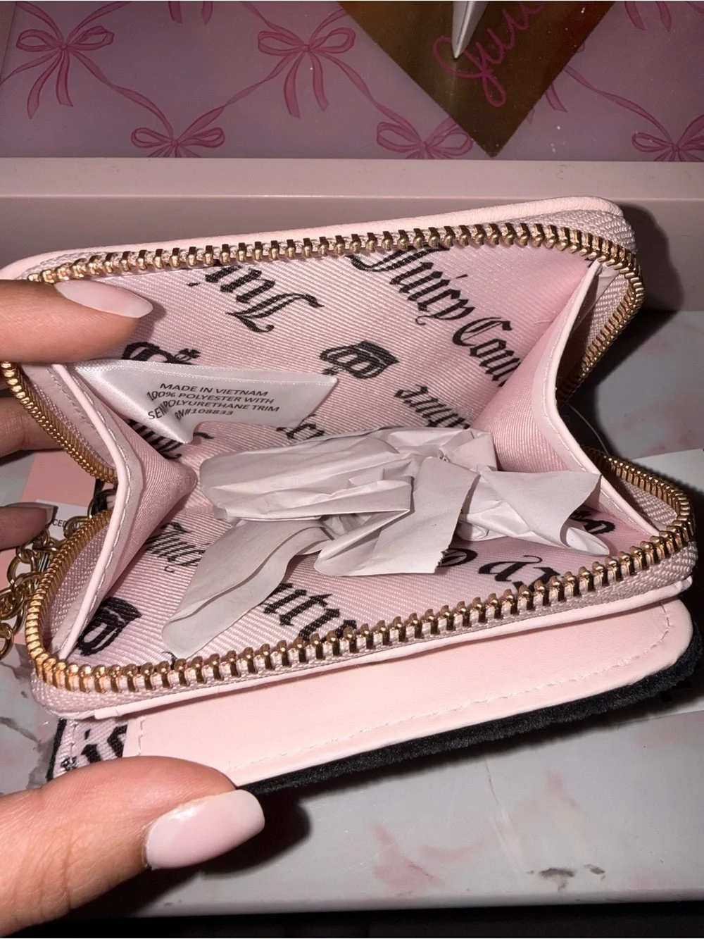Juicy Couture “New Love Chapter” Small ZA with Back ID Organizer in Liquorice